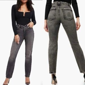 Good American Boot Cut Jeans in Washed Gray